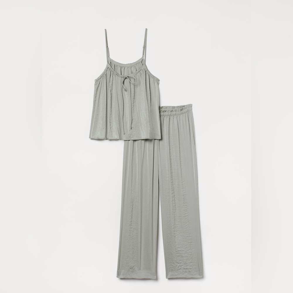 H&M silky green pajamas